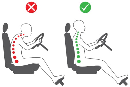 ergonomic posture in the car
