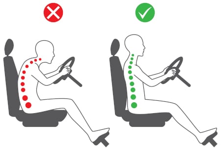 ergonomische houding in de auto